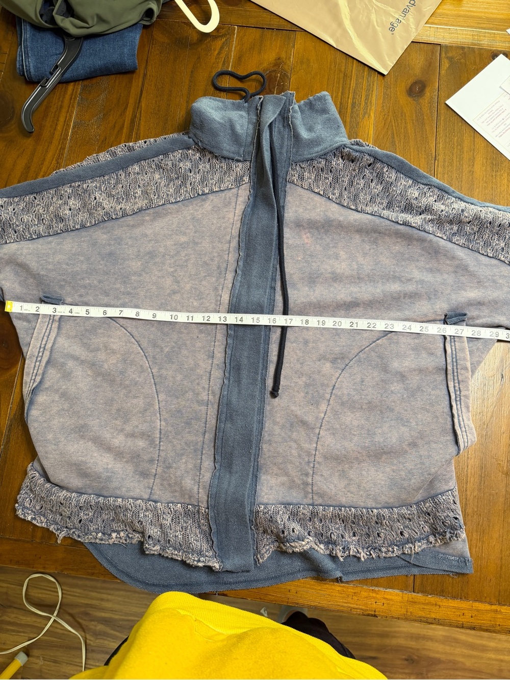 Oli & Hali Dusty Blue Mixed-Knit Zip Front Bomber - Picture 6 of 7